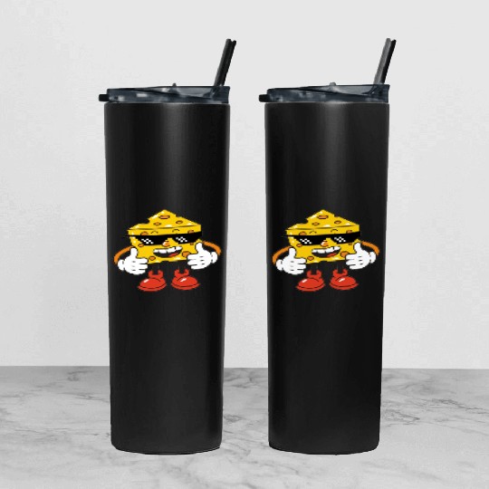 thug life cheese Tumbler With Lid And Straw