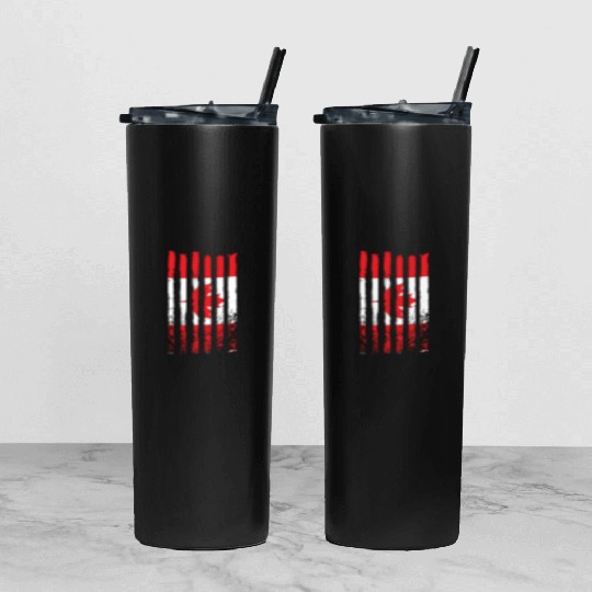 Viva Canada flag love proud canadian people design Tumbler With Lid And Straw