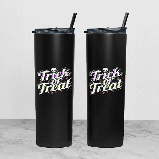 Trick Or Treat Spiderweb Halloween Tumbler With Lid And Straw