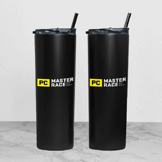Pc Master Race Built Not Bought Glorious Tumbler With Lid And Straw