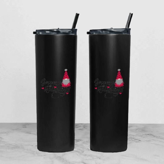 Christmas Funny Gnomes Tumbler With Lid And Straw