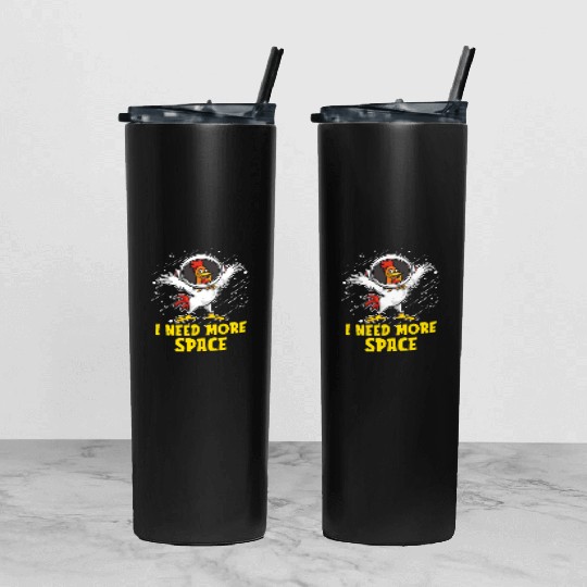 Rooster Cock Astronaut I Need More Space Tumbler With Lid And Straw