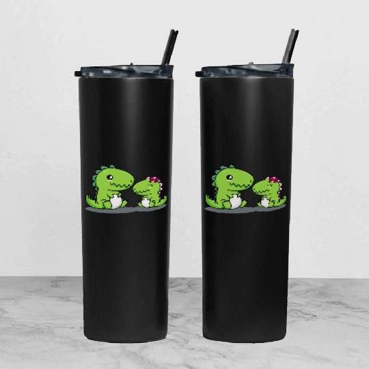 Big Brother Dino Siblings Baby Dinosaur Little Boy Tumbler With Lid And Straw