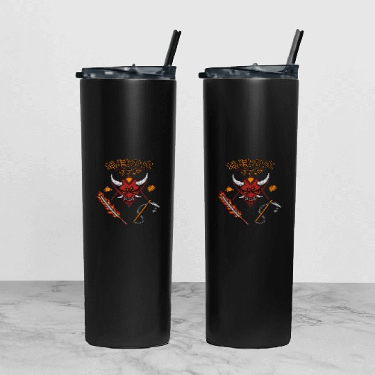 Asian Hellfire Tumbler With Lid And Straw