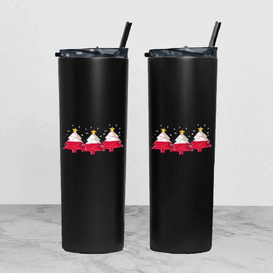 Christmas Tree Polish Flag Poland Tumbler With Lid And Straw