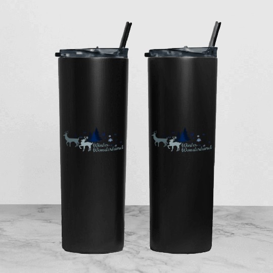 Let's meet in winter wonderland Tumbler With Lid And Straw