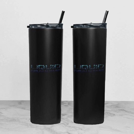 Liquid Drum N Bass Blue DNB Version Tumbler With Lid And Straw