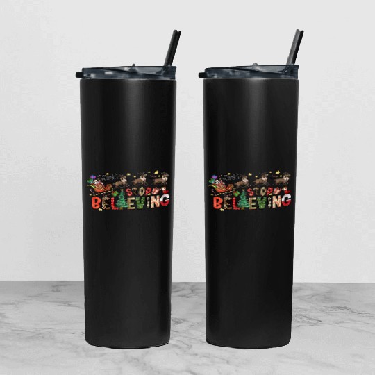 Dont Stop Believing Tumbler With Lid And Straw
