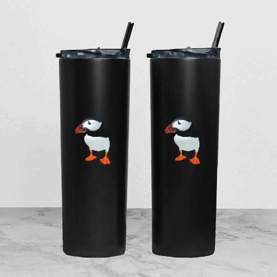 Puffin Tumbler With Lid And Straw, Puffin, Puffin Lover,
