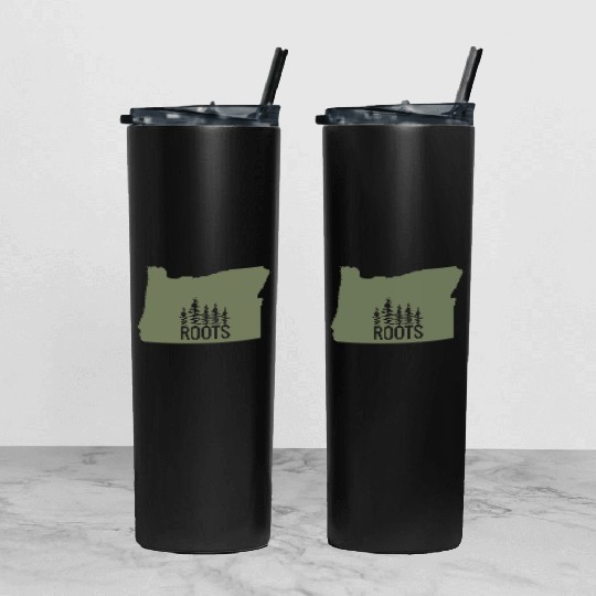Oregon State Roots Green Tumbler With Lid And Straw