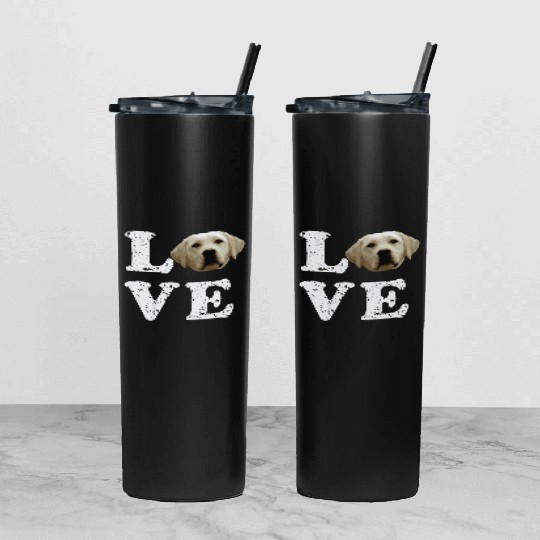 I Love My Yellow Lab Labrador Retriever Dog Tumbler With Lid And Straw