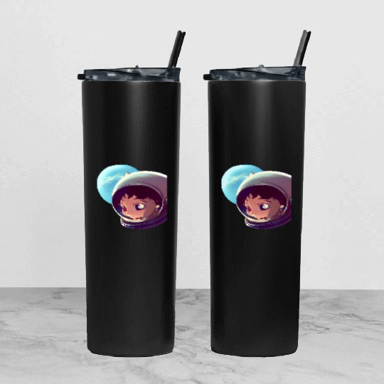 Gift Space Astronaut Tumbler With Lid And Straw