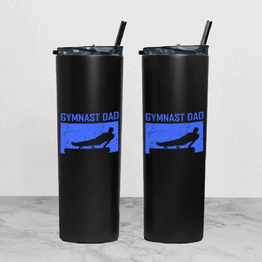 Gymnast Dad Sports Gymnasts Lover Gymnastics Tumbler With Lid And Straw