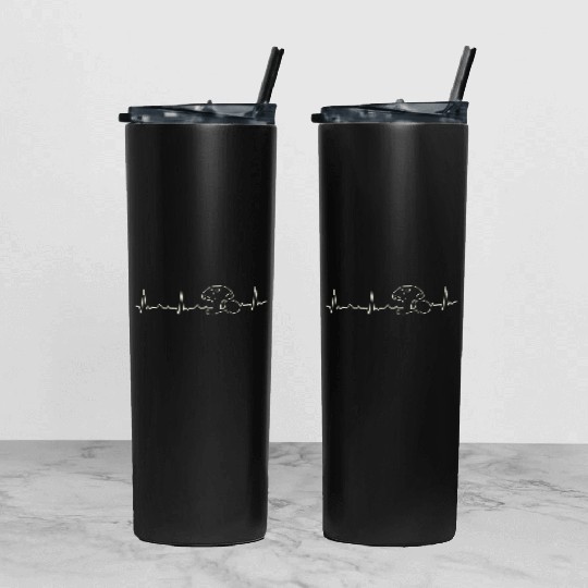 Mushroom. Heart. Love. EKG. Pulse. Beat. Tumbler With Lid And Straw