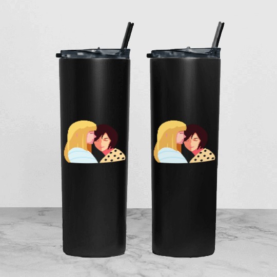 lesbian lgbtq pride valentine day 2023 valentines Tumbler With Lid And Straw
