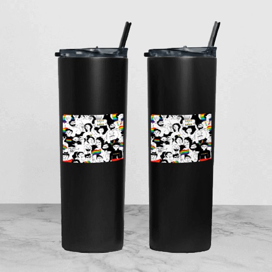 lesbian lgbtq pride valentine day 2023 valentines Tumbler With Lid And Straw