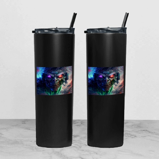 ZOMBIE IRON MAIDEN (version 12) Tumbler With Lid And Straw