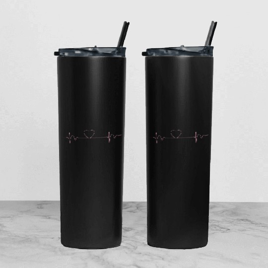 Heart Beat 1 Tumbler With Lid And Straw