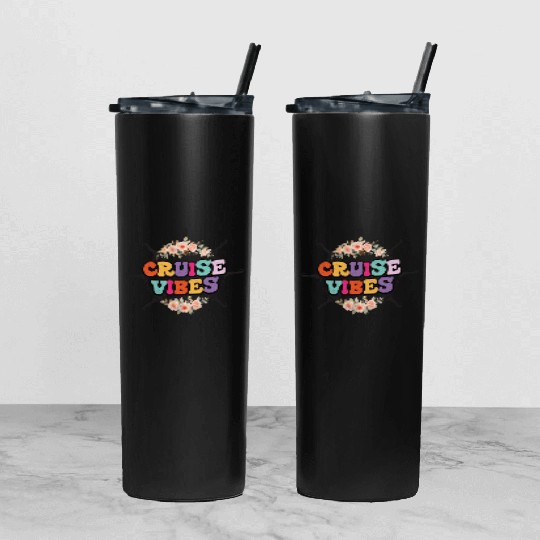 Cruise Vibes Family Cruise Vacation 2023 Tumbler With Lid And Straw