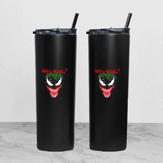 The V.e.n.o.m Joker Symbiosis Why So Serious? Tumbler With Lid And Straw