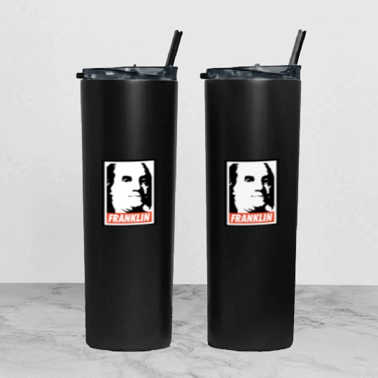 Benjamin Franklin Tumbler With Lid And Straw