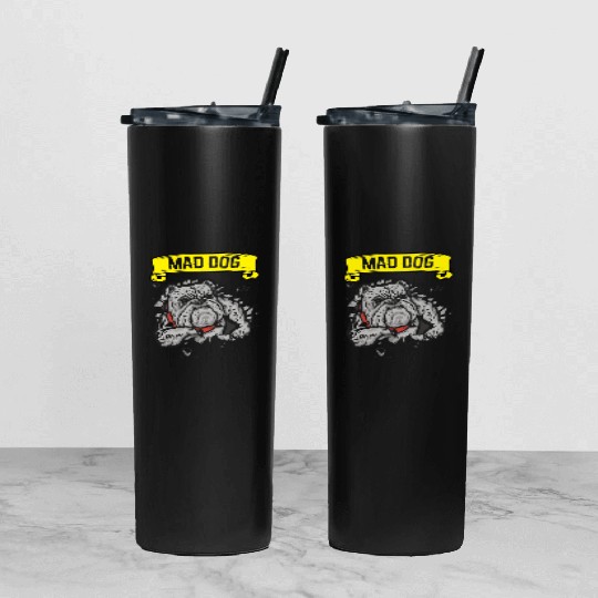 Mad Dog - Pitpull Lover Tumbler With Lid And Straw