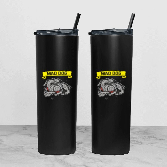 Mad Dog - Pitpull Lover Tumbler With Lid And Straw