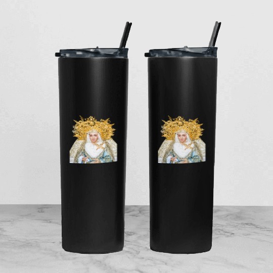 Virgin Mary Mother of Jesus Madonna Tumbler With Lid And Straw