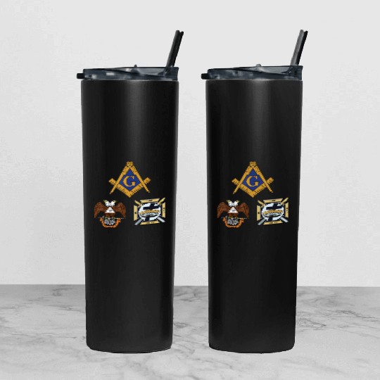 Mason Scottish Rite Knights Templar Tumbler With Lid And Straw