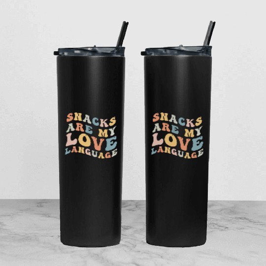 Snacks Are My Love Language Tumbler With Lid And Straw
