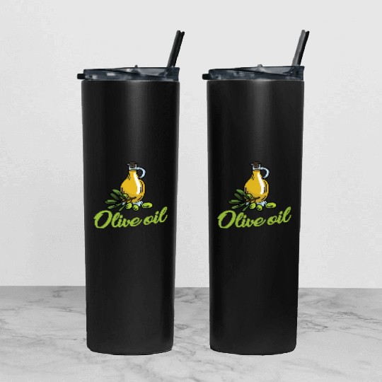 Olive Oil Tumbler With Lid And Straw