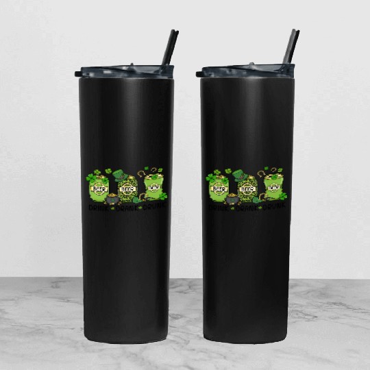 Funny St Patricks Day Drink Tumbler With Lid And Straw