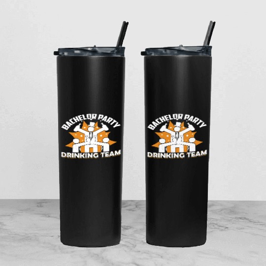 Bachelor Party Drinking Team Bride Groom Tumbler With Lid And Straw