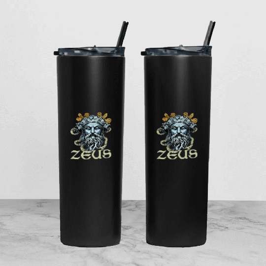 Greek God Zeus Greece Ancient Mythology Tumbler With Lid And Straw