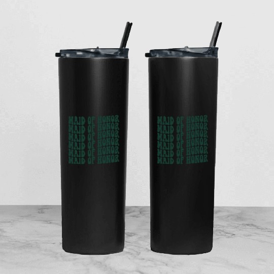 Bachelorette Party Maid Of Honor Emerald Green Tumbler With Lid And Straw