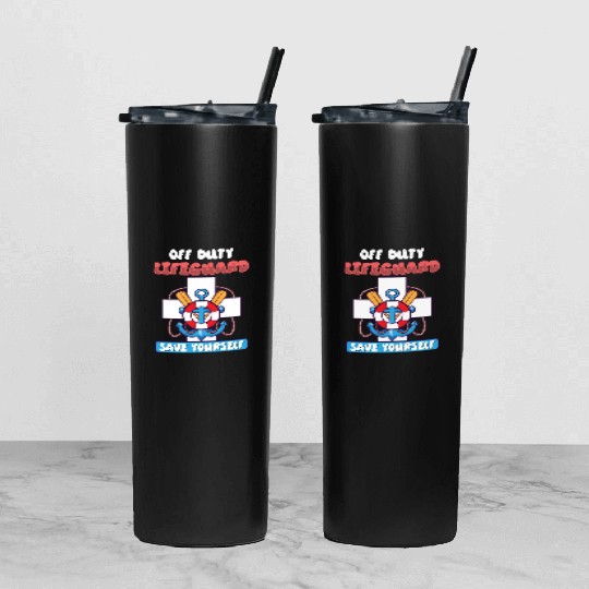 Swimmer Scuba Diving Lifeguard Water Sport Tumbler With Lid And Straw