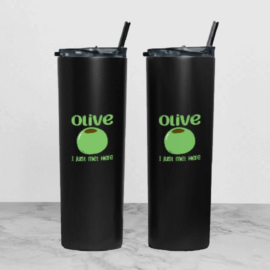 Green Olive Lover Quote Tumbler With Lid And Straw