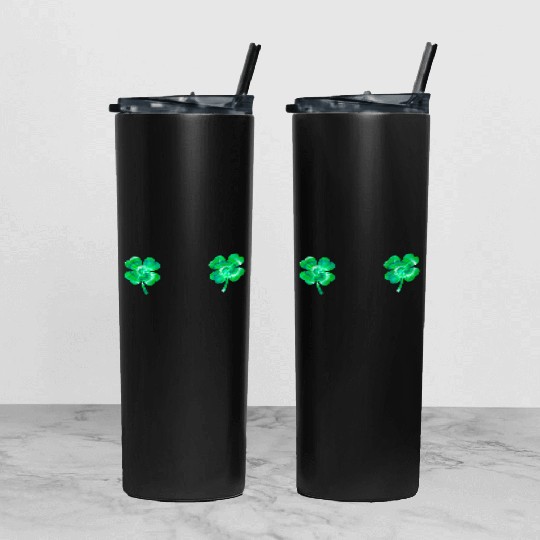 Shamrock Boobs Tie Dye Irish Boobies St Patricks Tumbler With Lid And Straw