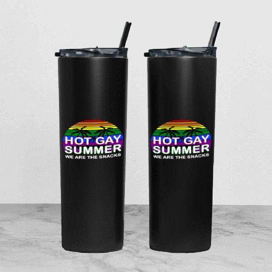 Hot Gay Summer We Are The Snacks LGBT Apparel Tumbler With Lid And Straw