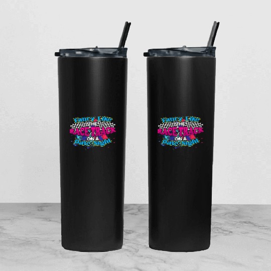 Fancy Like The Race Track On A Date Night Vintage Tumbler With Lid And Straw