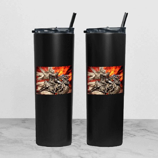 Devil Hellfire Riding Motorcycle Tumbler With Lid And Straw