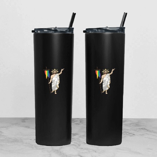 LGBT Jesus Equal Rainbow Christian Tumbler With Lid And Straw