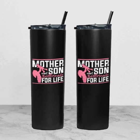 Mother And Son Tumbler With Lid And Straw