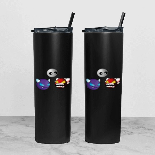 geometry dash insane game Tumbler With Lid And Straw