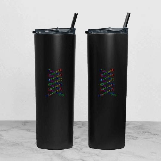 Rainbow Shoes Belt Design Tumbler With Lid And Straw