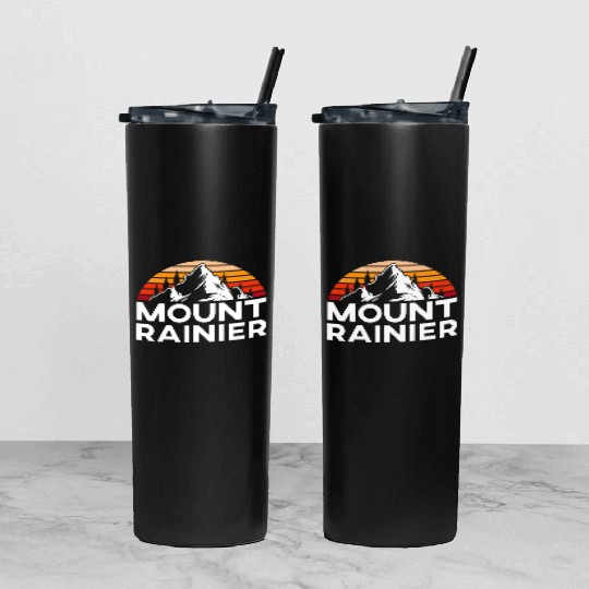 Mount Rainier Mountaineer Summit Sport Hiking Tumbler With Lid And Straw