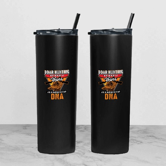 Boar Hunting - Runs Through My Veins Tumbler With Lid And Straw