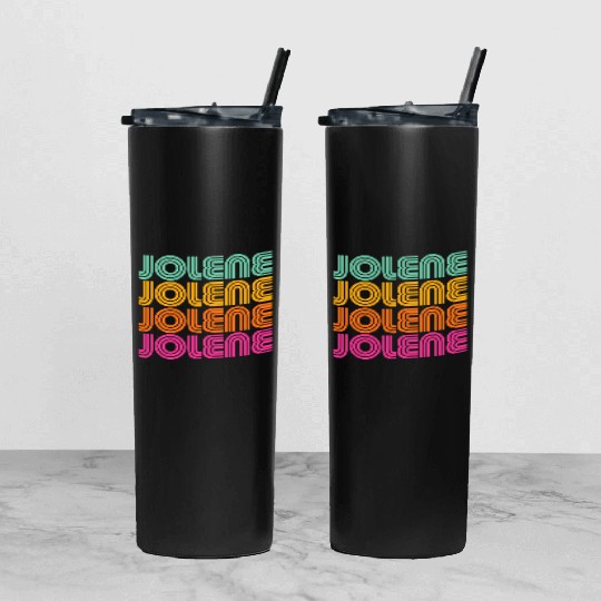 Jolene Retro Vintage 70s 80s Rainbow Pink Song Sun Tumbler With Lid And Straw
