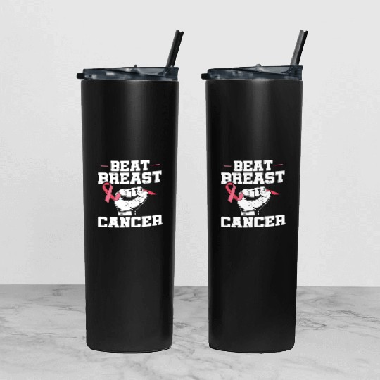 Beat Breast Cancer Advocacy Breast Cancer Tumbler With Lid And Straw