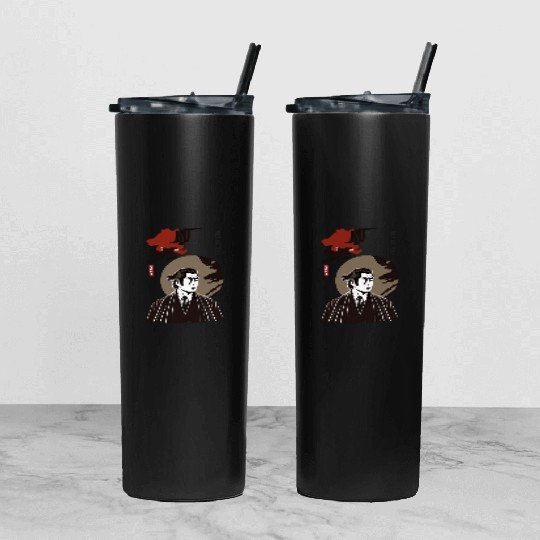 Japan Retro Yakuza Character Tumbler With Lid And Straw